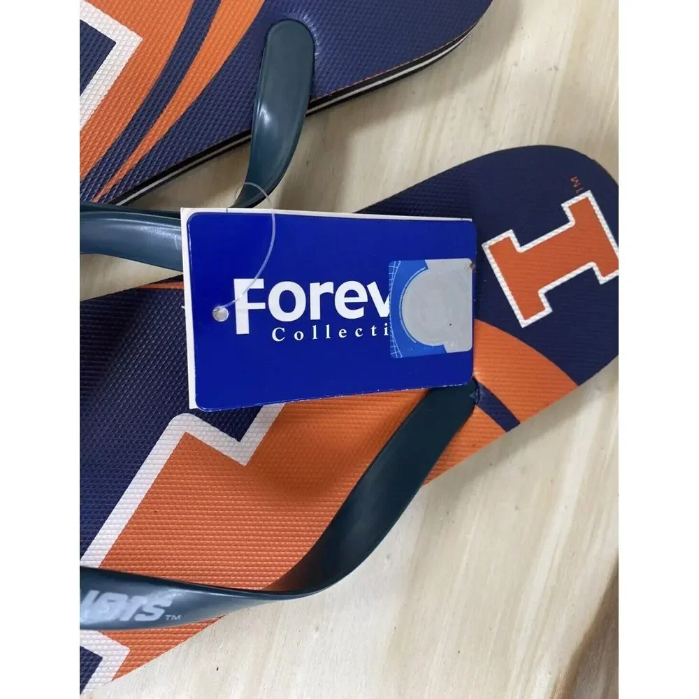 Illinois Fighting Illini NCAA Team Name Logo Flip Flops New Size Medium Mens 7-8